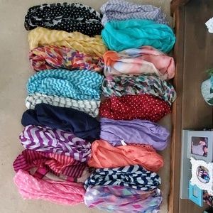 Set of infinity scarves (18 total)
